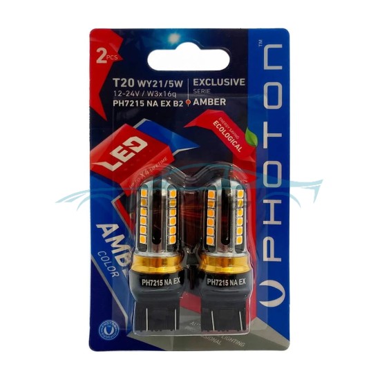 LED Габаритни Крушки Оранжеви 12/24V T20 21/5W EXCLUSIVE