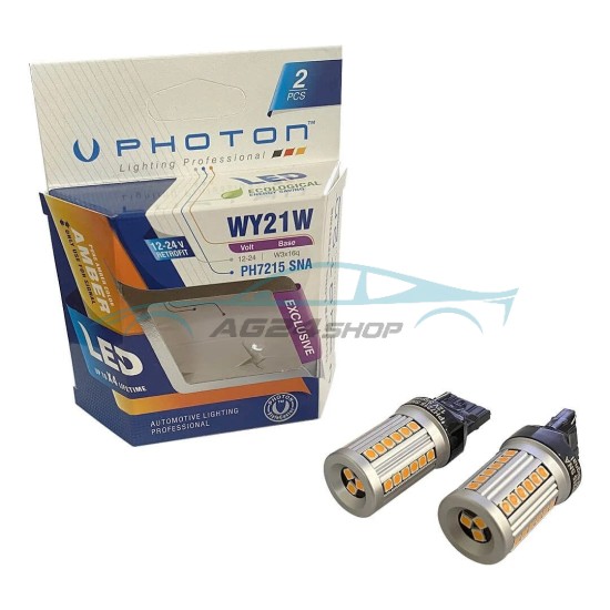 LED Габаритни Крушки Оранжеви 12/24V T20 WY21W Exclusive