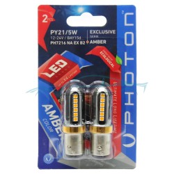 LED Габаритни Крушки Оранжеви 12/24V PY21/5W EXCLUSIVE