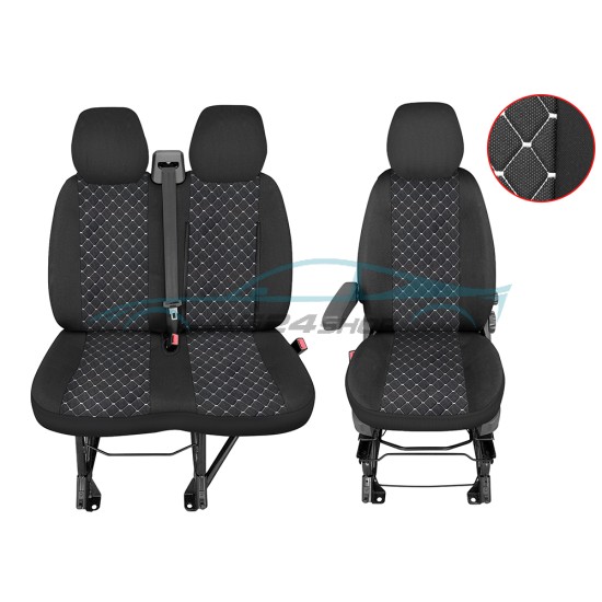 Тапицерия за Fiat Ducato / Фиат Дукато 2015+ 2+1 бял шев