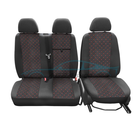 Тапицерия за Mercedes Sprinter / Мерцедес Спринтер 2006+ 2+1 червен шев