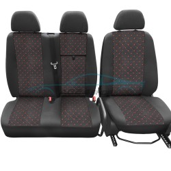 Тапицерия за Volkswagen Crafter / Волксваген Крафтер 2006+ 2+1 червен шев