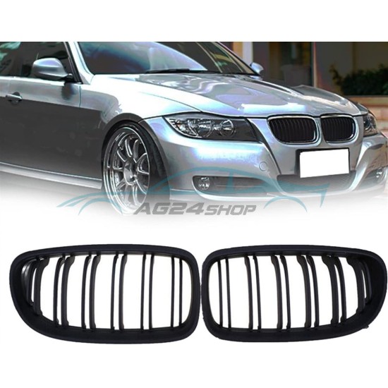 Бъбреци с двойни ребра черен лак БМВ / BMW Е90 Е91 2008 - 2011 Facelift