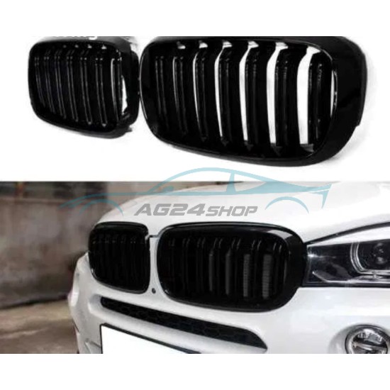 Бъбреци с двойни ребра черен лак БМВ / BMW X5 E70 , X6 E71 2007 - 2014